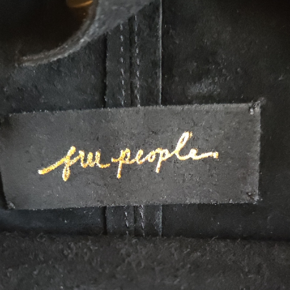 Free People Black Leather Slouchy Shoulder Bag - Picture 2 of 6